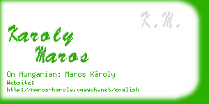 karoly maros business card