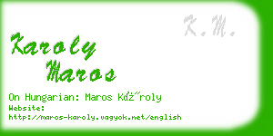 karoly maros business card